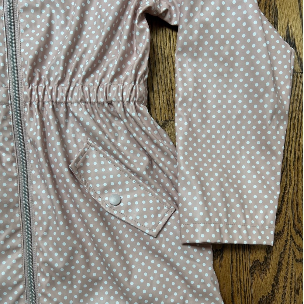 C&C California Girl's Pink Rain Jacket Coat Polka Dots Size 10 - Picture 5 of 7